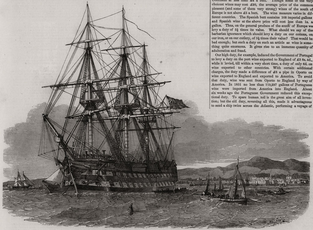 Isle of Skye emigration. The Hercules in Campbeltown harbour. Scotland 1853